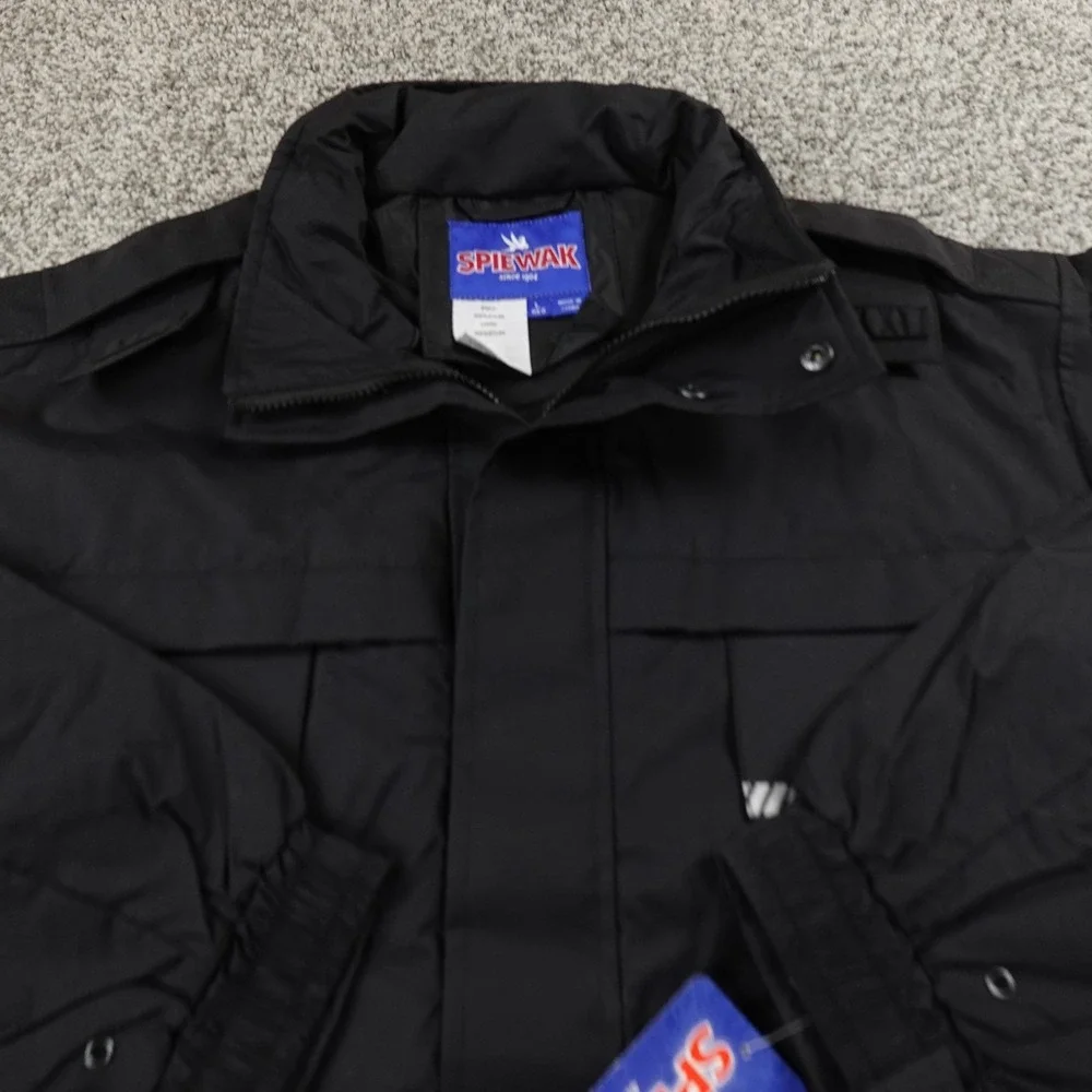 NEW Spiewak Jacket Mens L Black Duty Full Zip Waterproof Windbreaker Bomber Coat